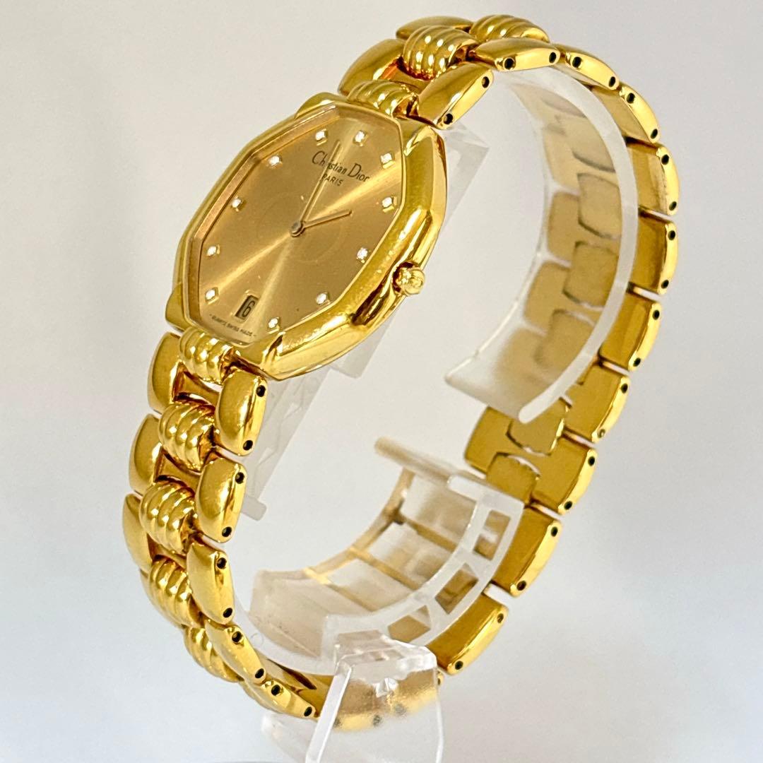 【新品電池 稼動】Dior 11P ダイヤ レディース時計 クォーツ オクタゴン