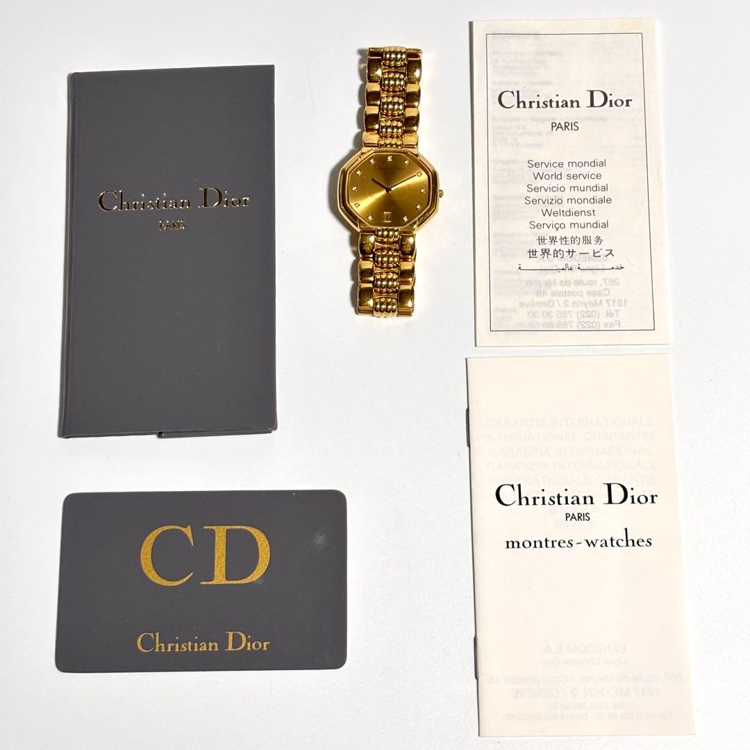 【新品電池 稼動】Dior 11P ダイヤ レディース時計 クォーツ オクタゴン