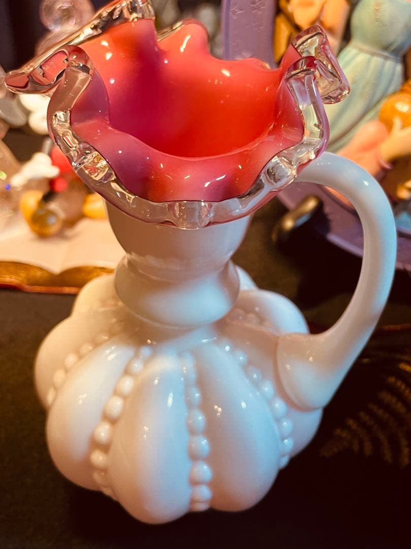 フェントン　ピーチクレスト　メロンシェイプ　フラワーベース　Fenton (大)