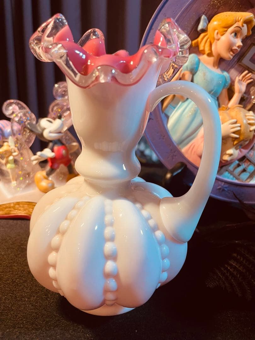 フェントン　ピーチクレスト　メロンシェイプ　フラワーベース　Fenton (大)