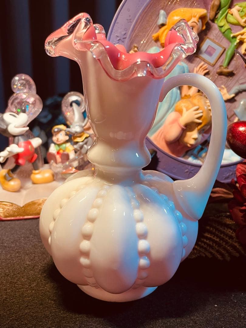 フェントン　ピーチクレスト　メロンシェイプ　フラワーベース　Fenton (大)