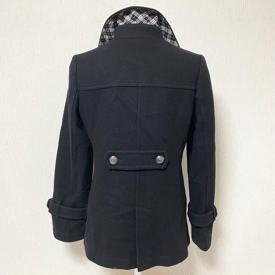 BURBERRY バーバリー ノバチェック ウール コート ブラック 38 M