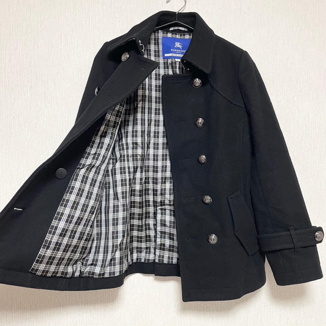 BURBERRY バーバリー ノバチェック ウール コート ブラック 38 M