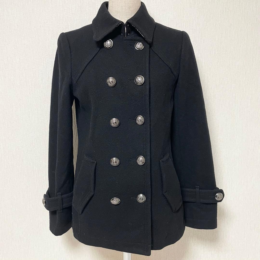 BURBERRY バーバリー ノバチェック ウール コート ブラック 38 M