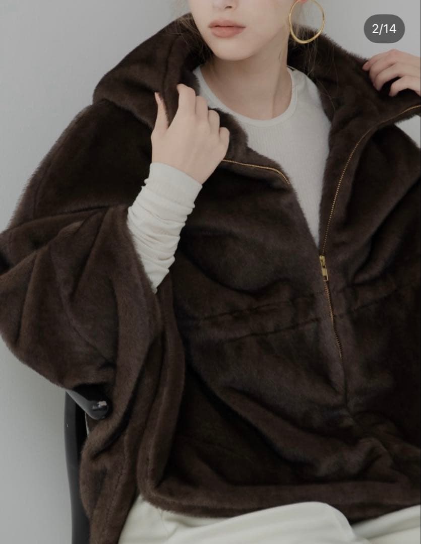 ジャケット・アウター Dolce. teddy poncho/brown