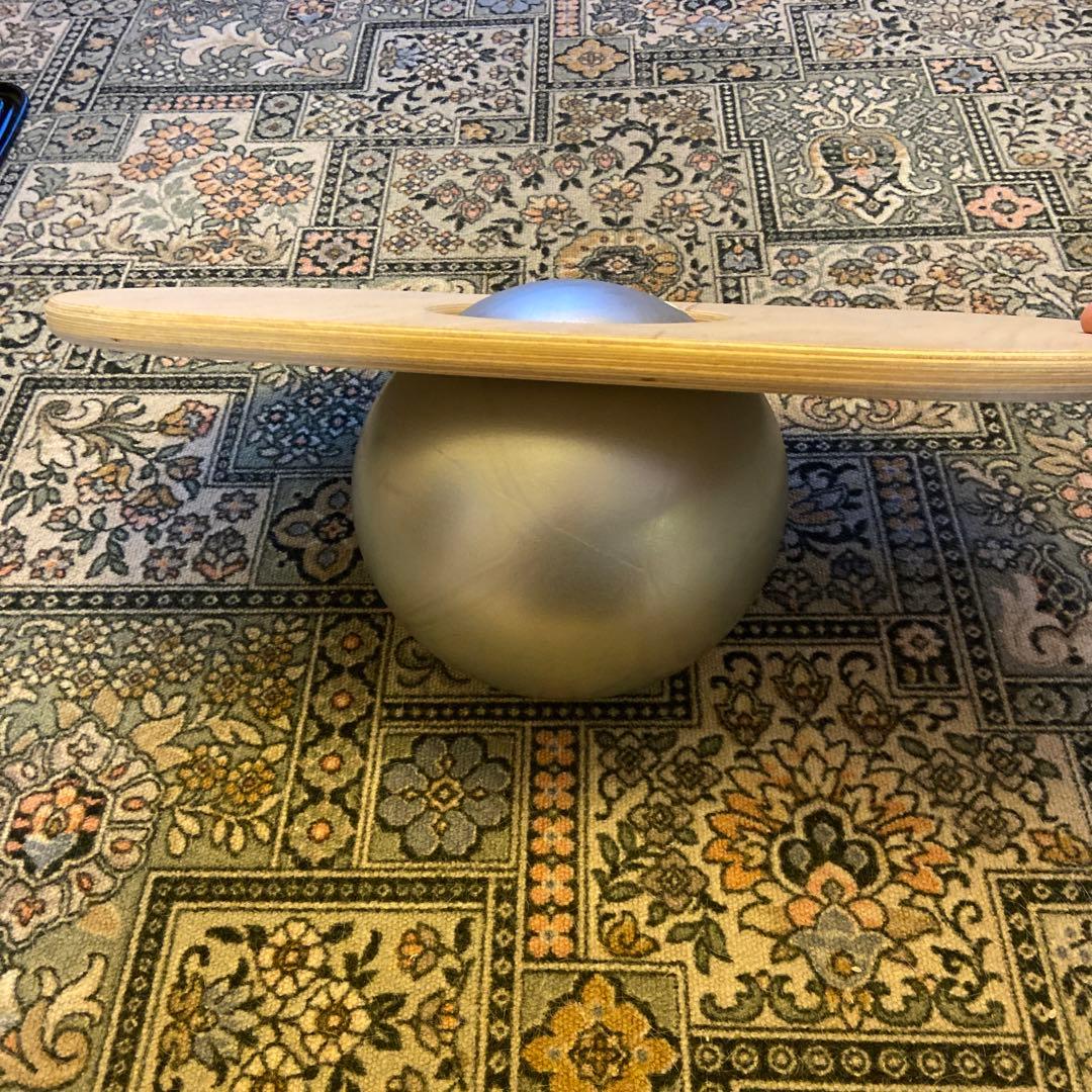 バランスボード シルバー 木製 約30cm