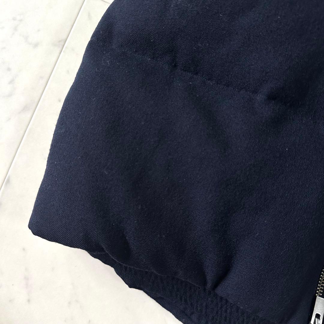 美品♪セオリーリュクス フード付き ダウンベスト ネイビー 濃紺 防寒 ウール