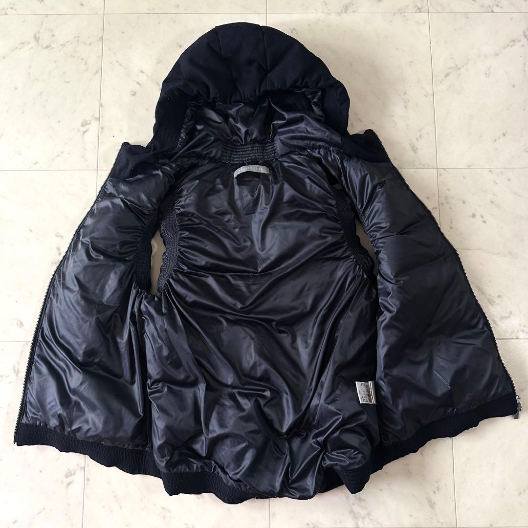 美品♪セオリーリュクス フード付き ダウンベスト ネイビー 濃紺 防寒 ウール