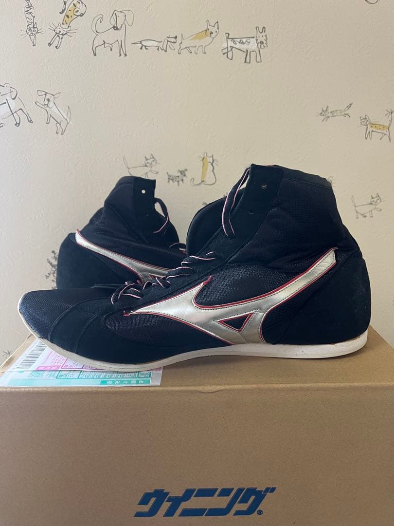 【Mizuno】ボクシングシューズ ブラックレッド ローカット オーダー 希少