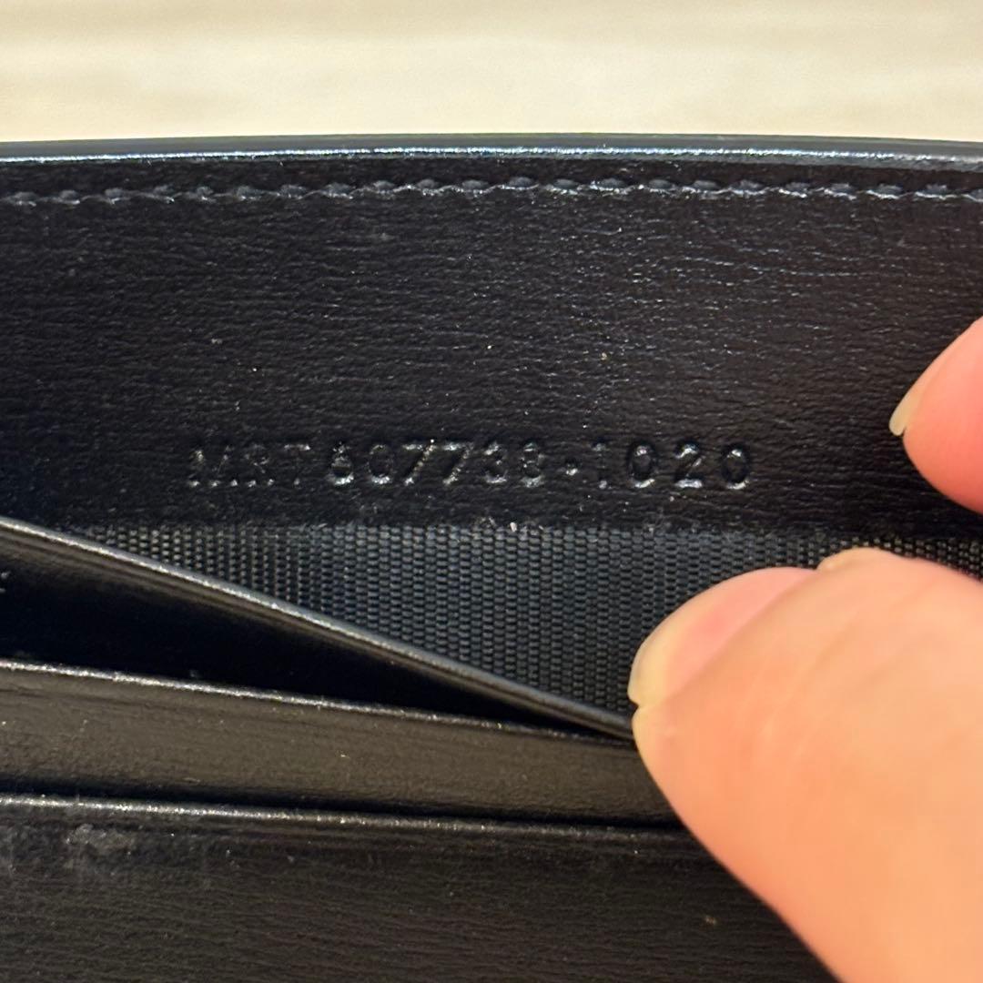 美品　サンローラン マネークリップ レザー ロゴ金具 カサンドラ ブラック