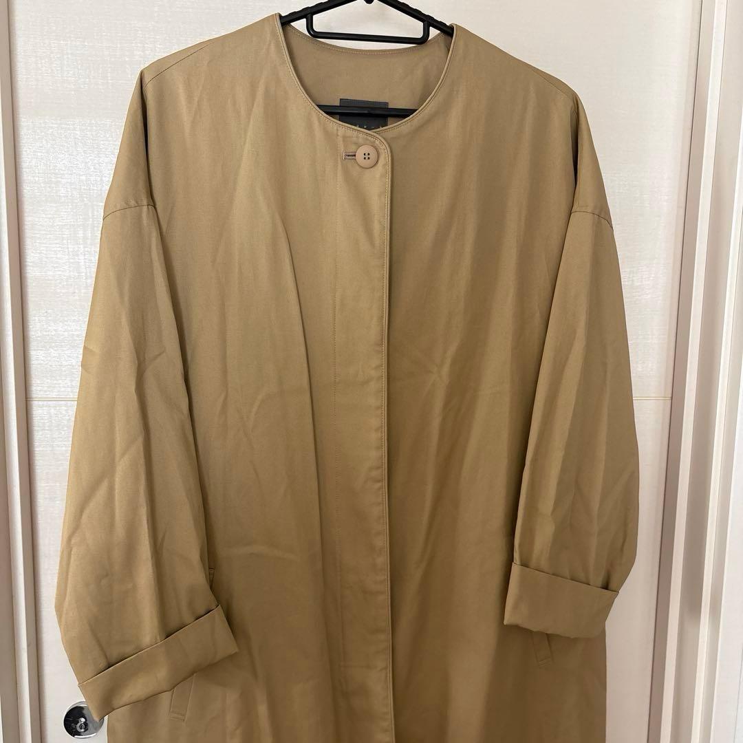 オローネ　トリムグラフコート　ベージュ ロングコート　スプリングコート