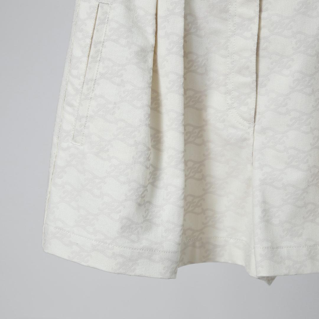 FENDI 21SS カーリグラフィー ハイウエスト デニム ショートパンツ