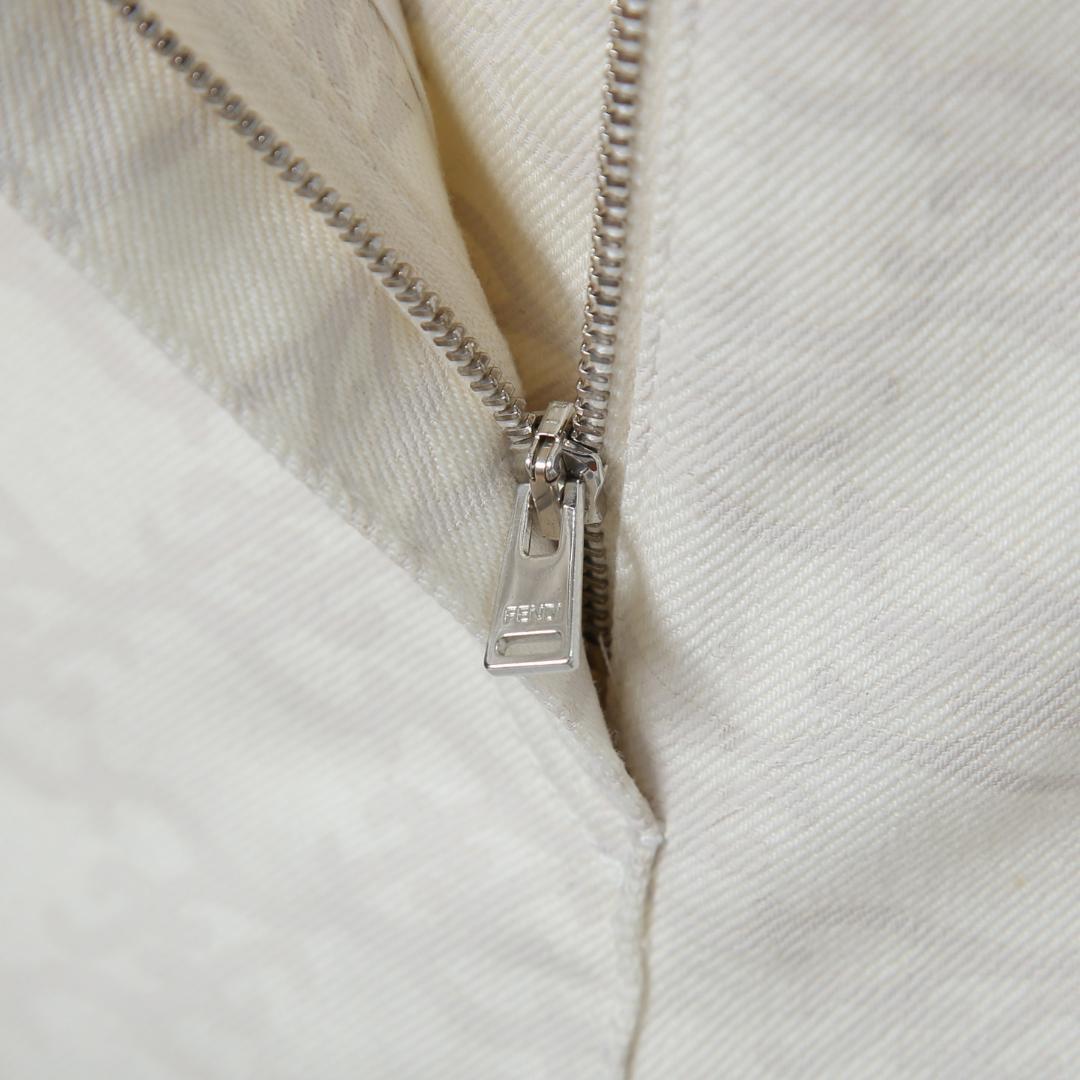 FENDI 21SS カーリグラフィー ハイウエスト デニム ショートパンツ