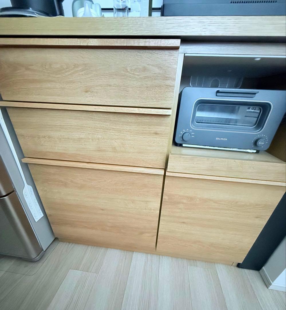 6/8まで出品⭐︎食器棚　国産　大川産　木製　キッチンカウンター