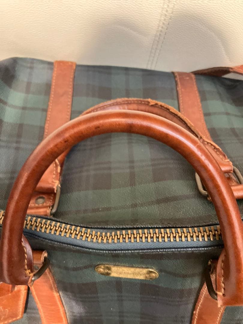 ポロ ラルフローレン ボストンバッグ 2way チェック PVC レザー 大容量