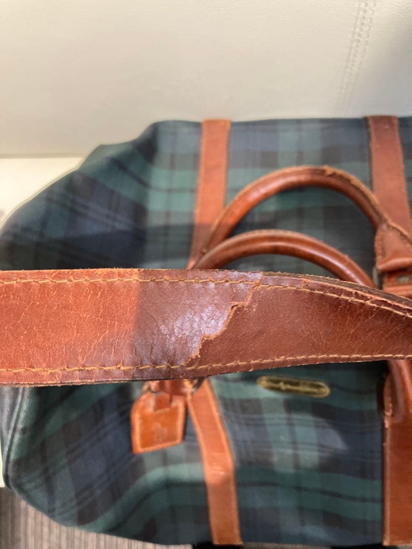 ポロ ラルフローレン ボストンバッグ 2way チェック PVC レザー 大容量