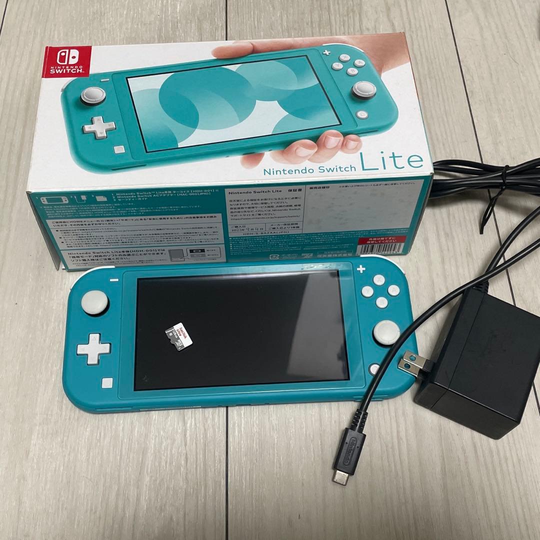 Nintendo Switch lite ターコイズブルー 本体 充電器 SD付