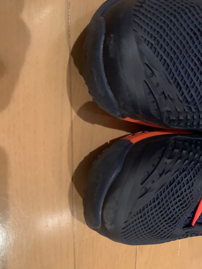 ASICS テニスシューズ ネイビー/オレンジ