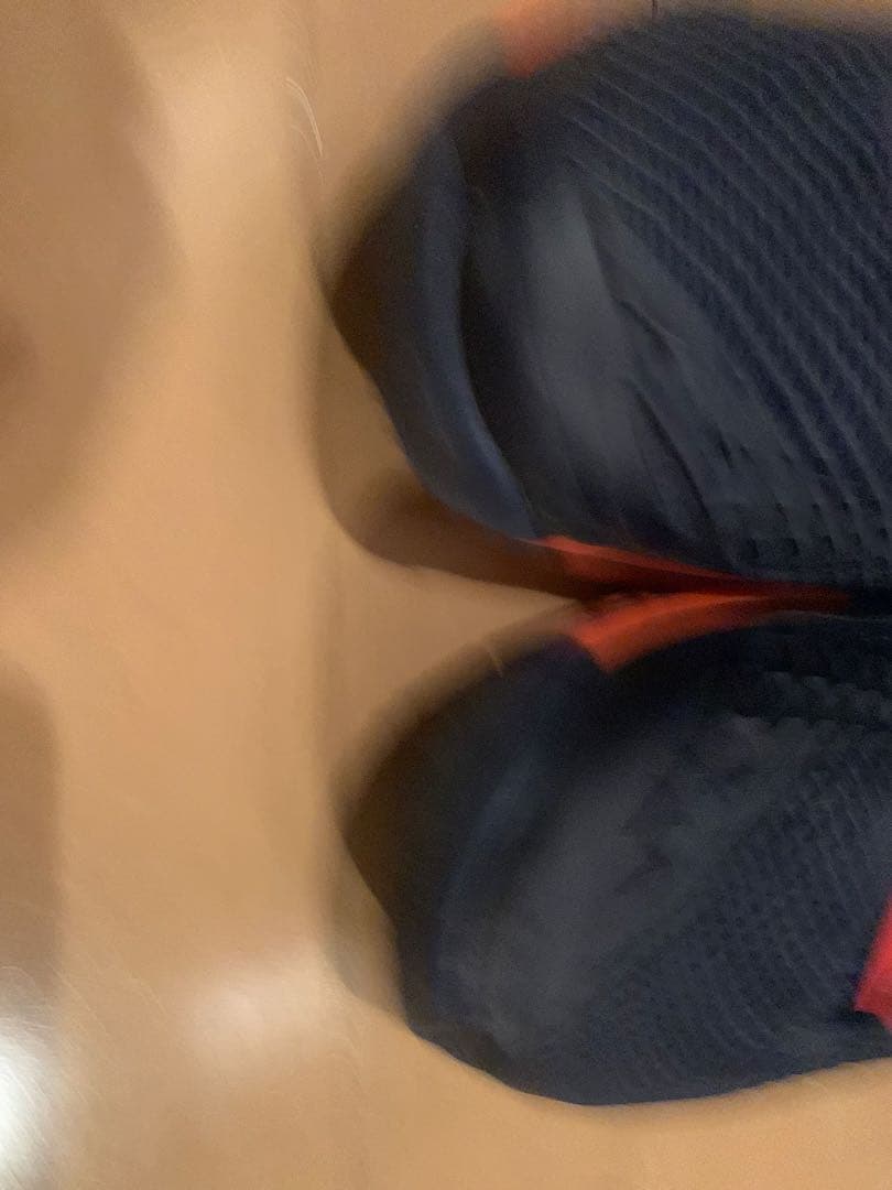 ASICS テニスシューズ ネイビー/オレンジ