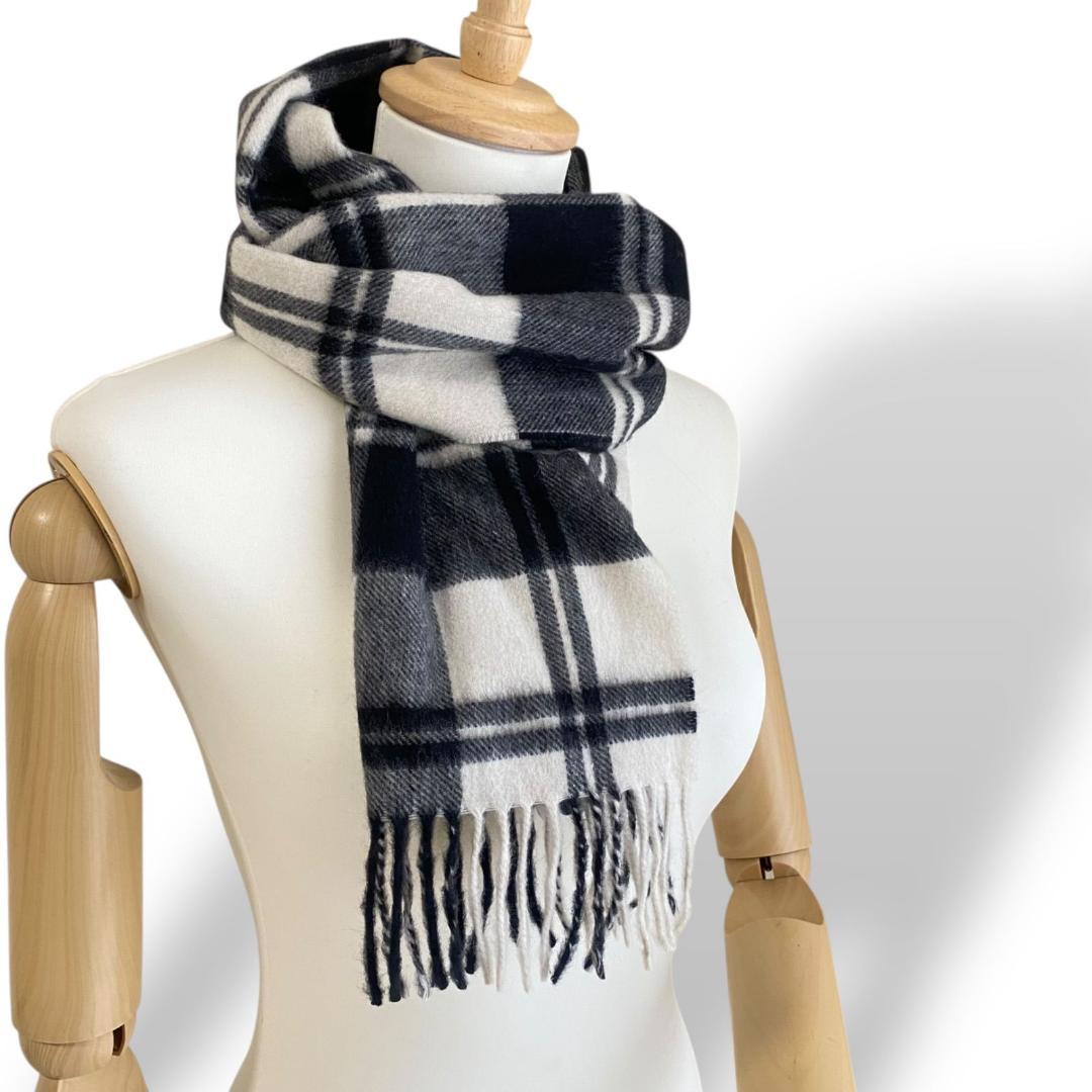未使用タグ付き　バーバリー　Burberry マフラー　チェック　カシミヤ100