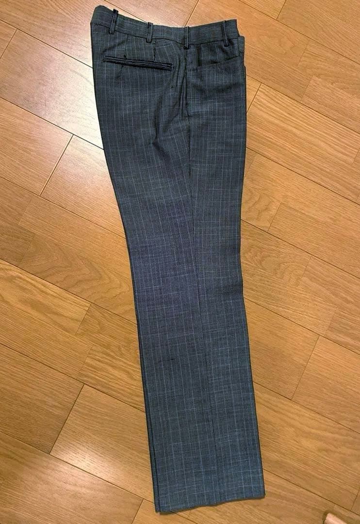 （UK高級生地モッズスーツ）グレー チェック柄 ビジネススーツジャケット