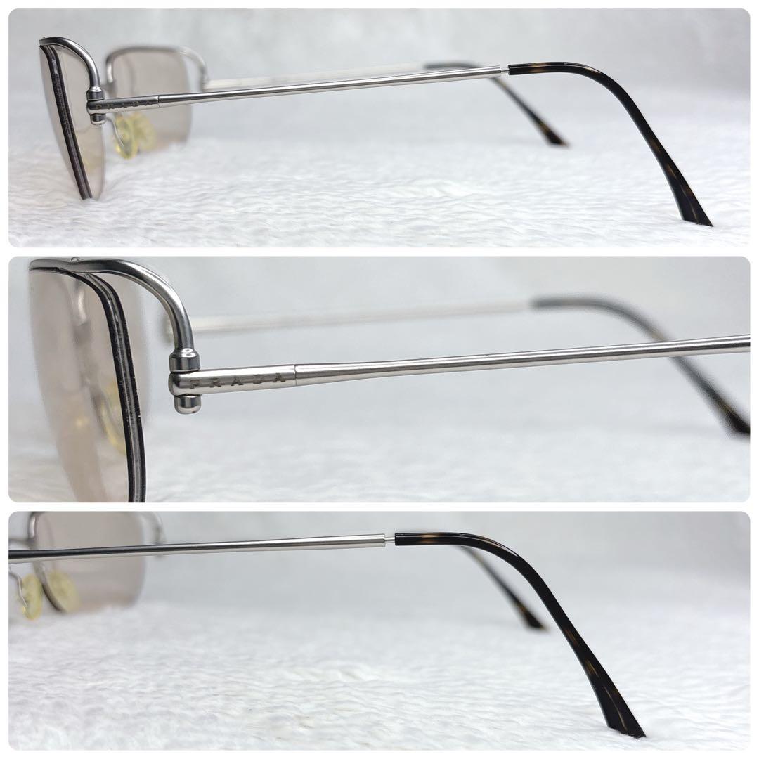 希少 PRADA プラダ メタルサングラス ローズゴールド イエロー 廃盤モデル