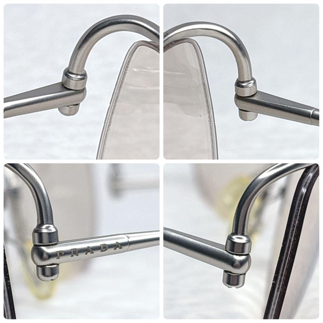 希少 PRADA プラダ メタルサングラス ローズゴールド イエロー 廃盤モデル