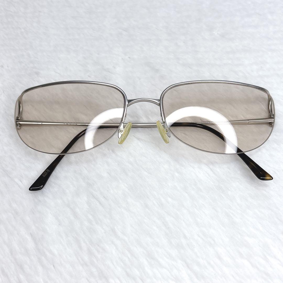 希少 PRADA プラダ メタルサングラス ローズゴールド イエロー 廃盤モデル