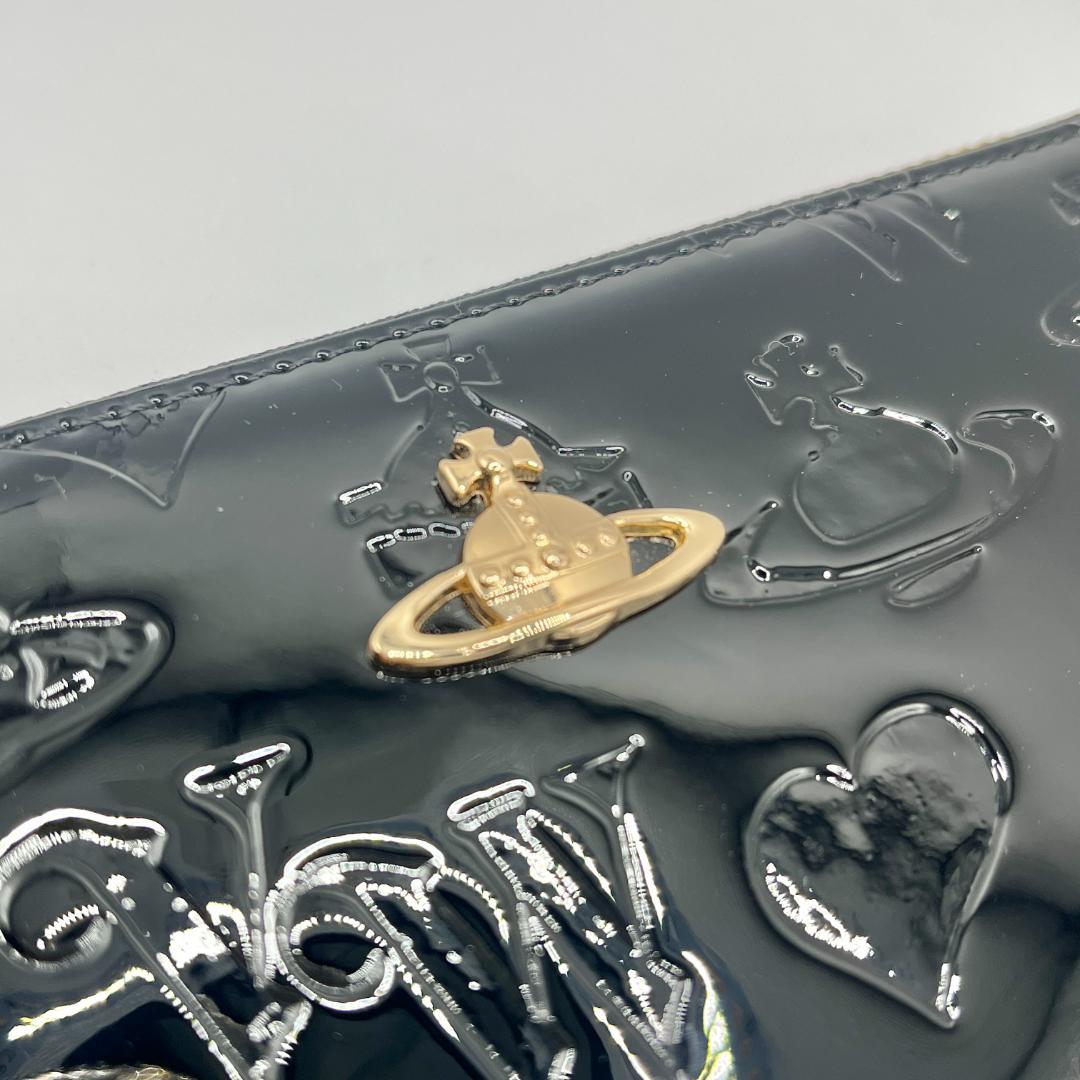 未使用 Vivienne Westwood 黒 長財布 エナメル 大人気 型押し