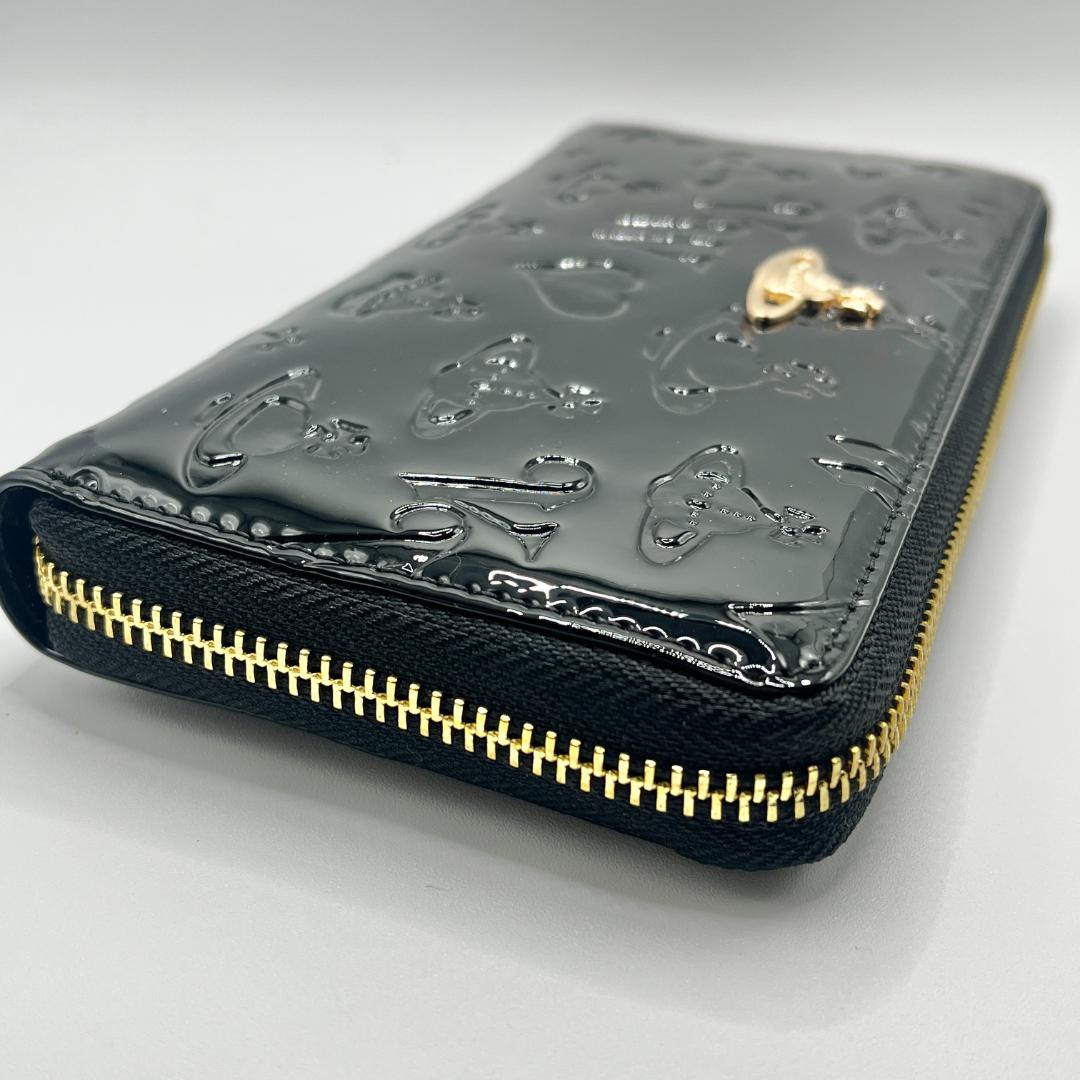 未使用 Vivienne Westwood 黒 長財布 エナメル 大人気 型押し
