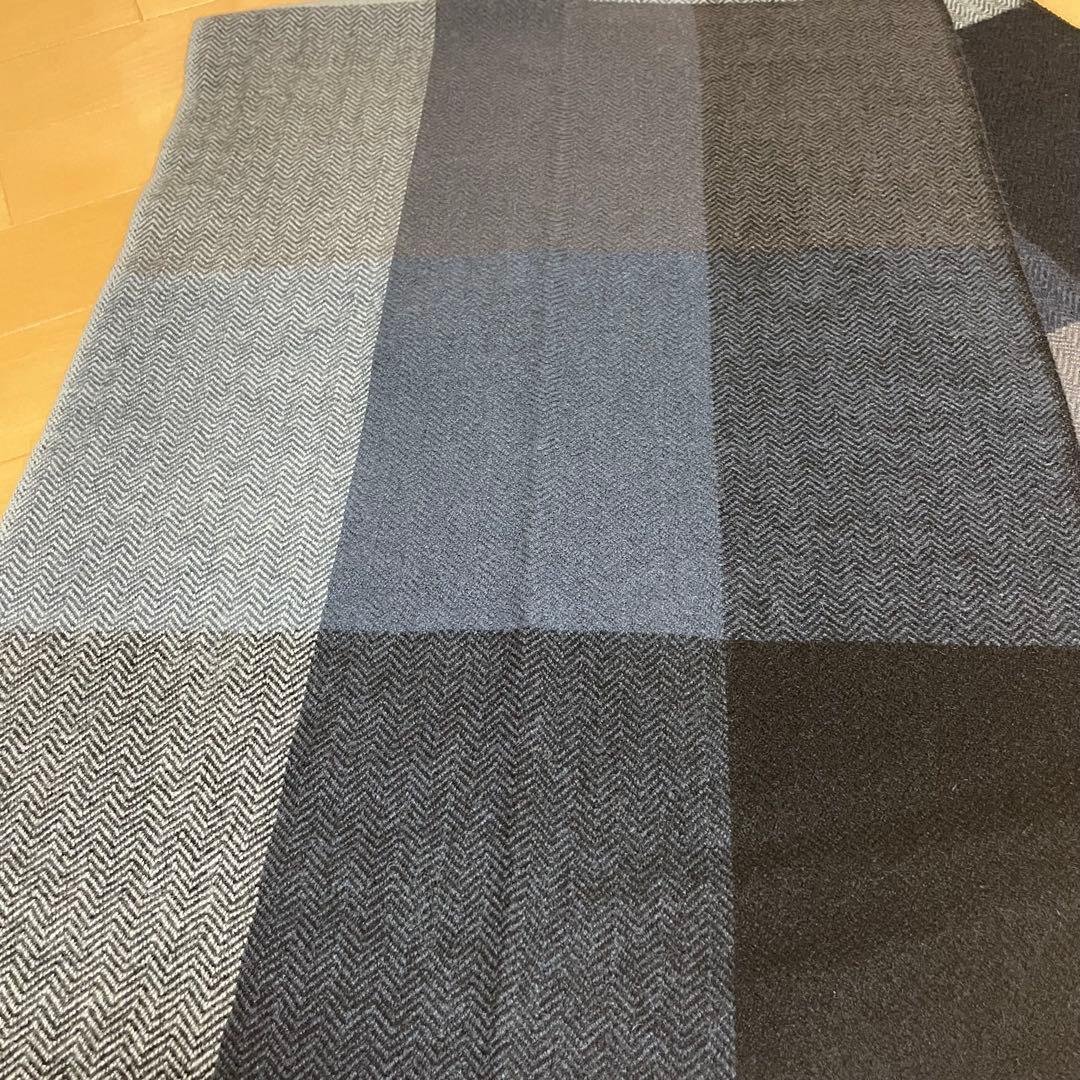 HERMES カシミヤ 50％ ヤク 50％ ブロックチェック マフラー