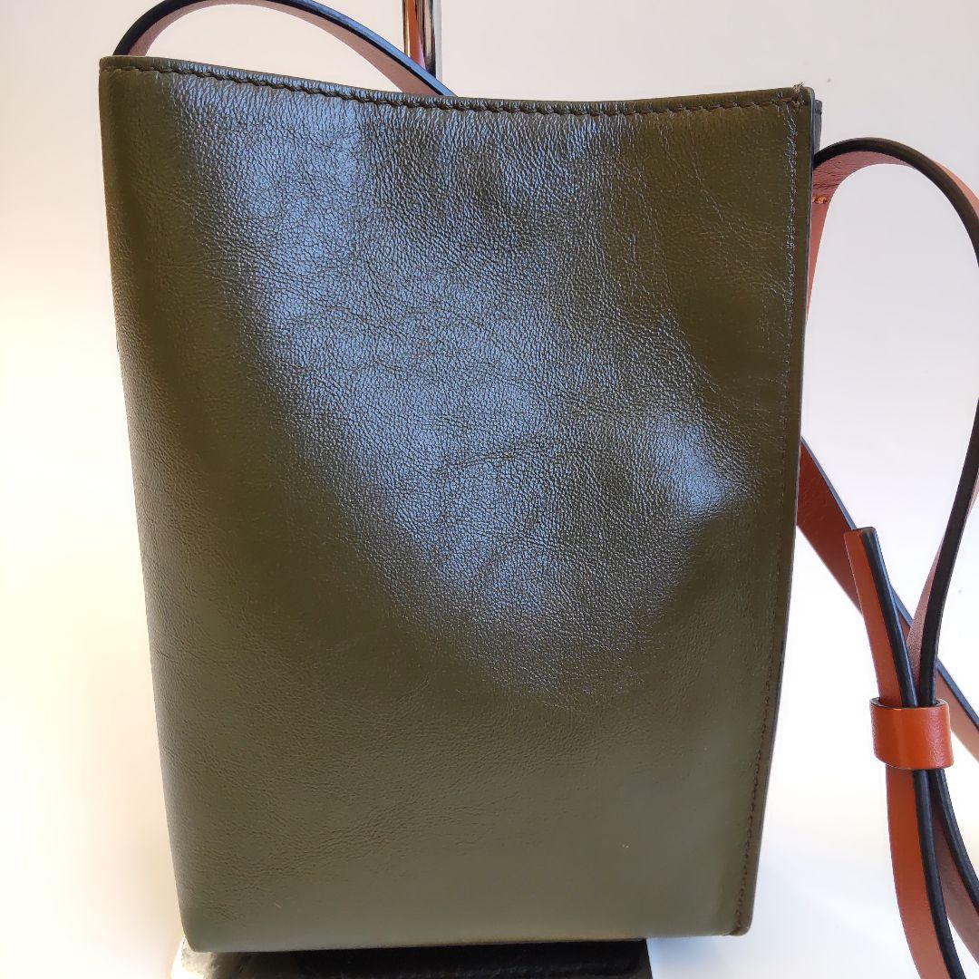 美品 マルニ MUSEO NANO SOFT レザー ショルダーバッグ ブラック