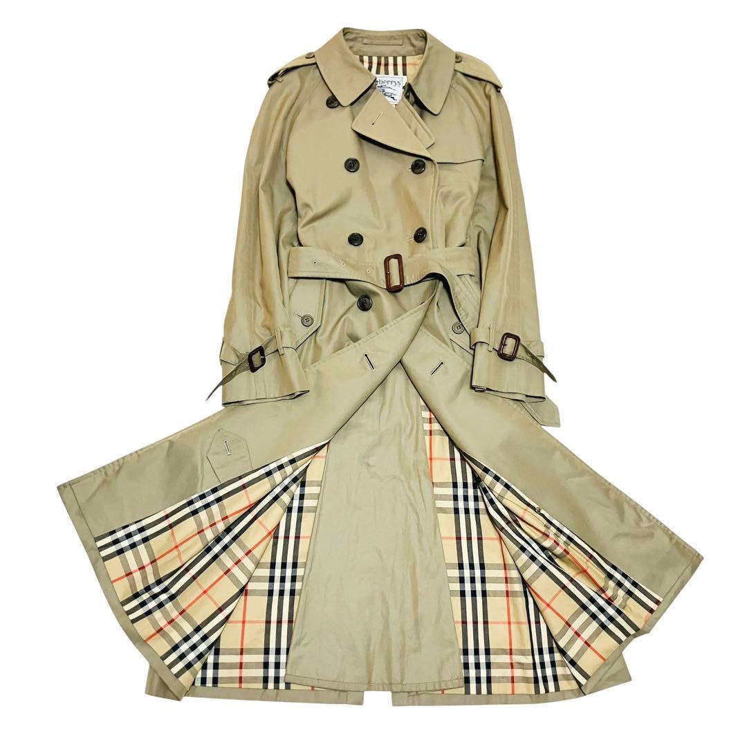 バーバリー トレンチコート ノバチェック 玉虫色 ベージュ マキシ丈　A-3