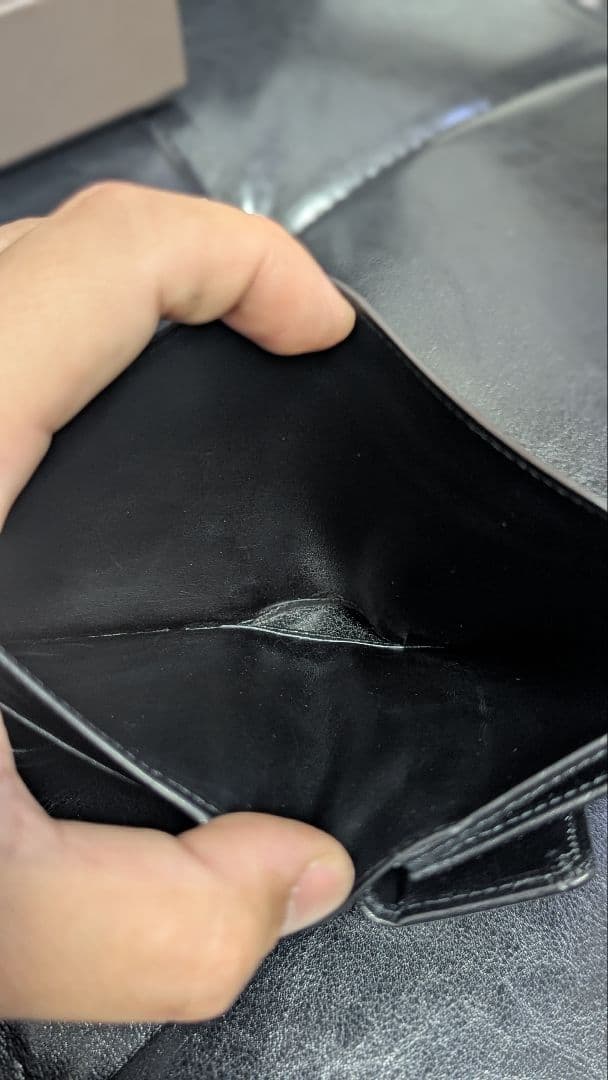 ココマイスター　 カヴァレオカンガ　三つ折り財布 ブラック