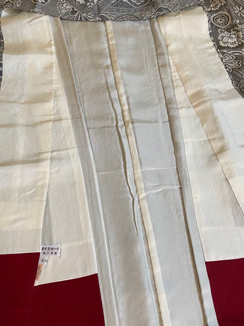 美品☆天目織　お召し　花模様　東京ますいわ屋謹製　着物（袷）