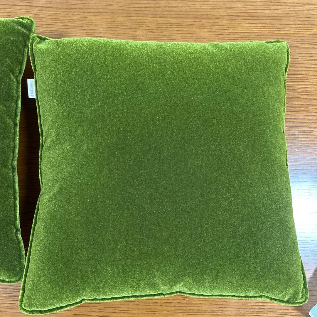 カリモク　モケットグリーン クッション　2個セット※3月28日(金)に発送