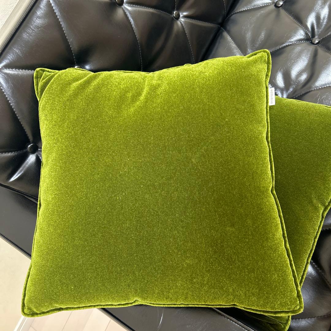 カリモク　モケットグリーン クッション　2個セット※3月28日(金)に発送