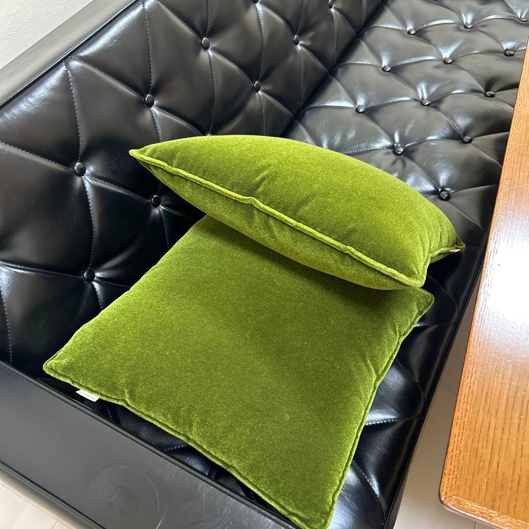 カリモク　モケットグリーン クッション　2個セット※3月28日(金)に発送