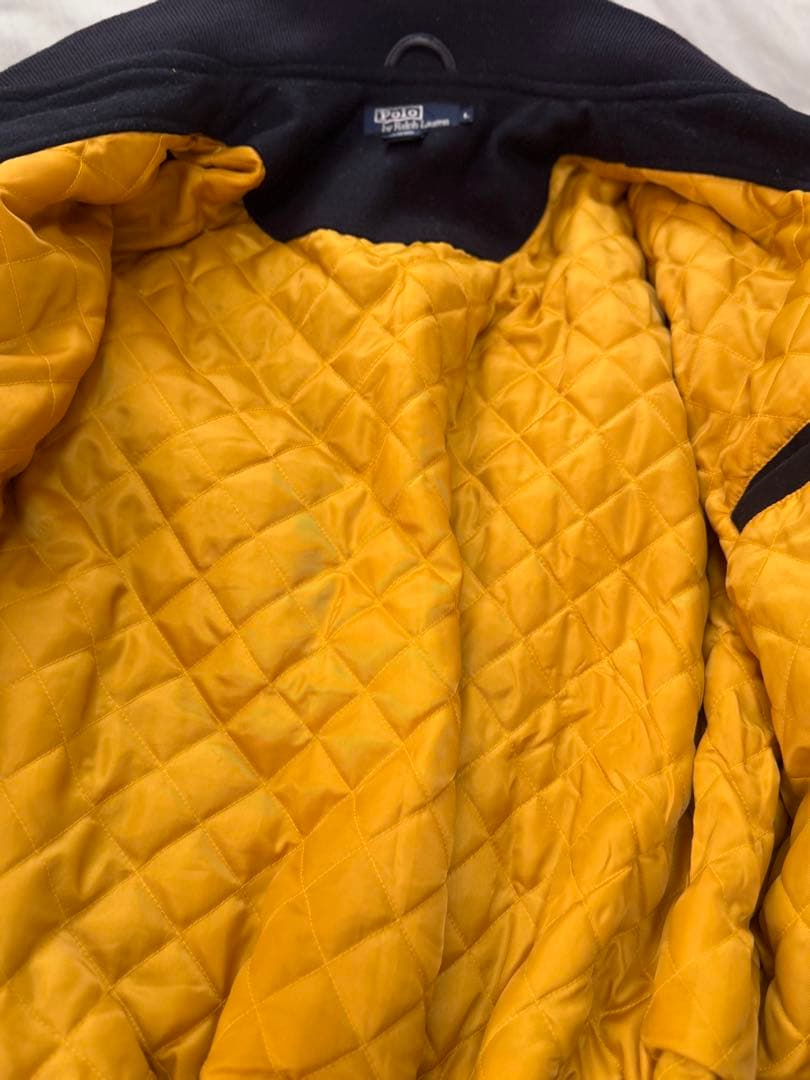 レア　美品　90s ラルフローレン　ウール レザー スタジャン ブラック