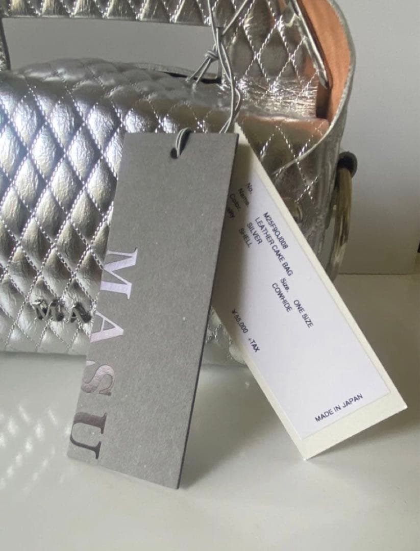 【MASU】25aw LEATHER CAKE BAG シルバー　大きいサイズ