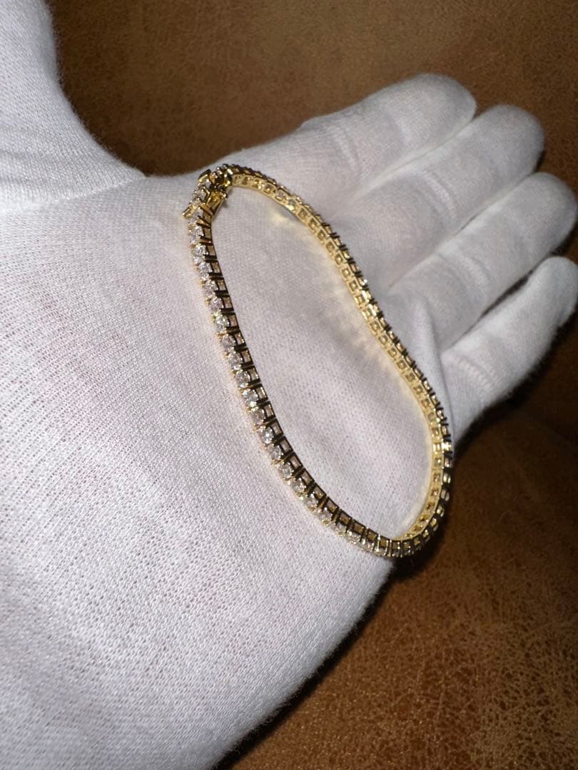 ゴールドメッキ モアサナイトブレスレット