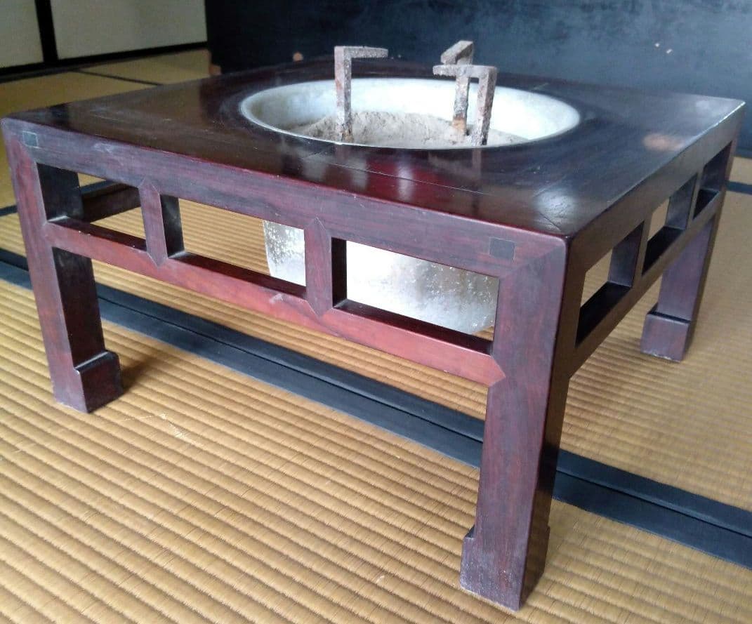 座敷用火鉢　木製　四角形