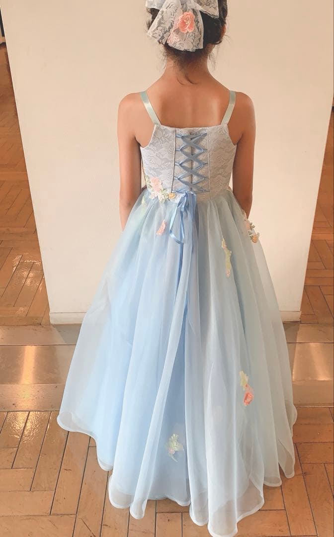 130ジュニアドレス　ハンドメイド　ピアノ発表会 コンクール　一点もの