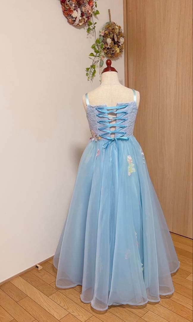 130ジュニアドレス　ハンドメイド　ピアノ発表会 コンクール　一点もの