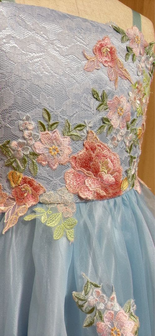 130ジュニアドレス　ハンドメイド　ピアノ発表会 コンクール　一点もの