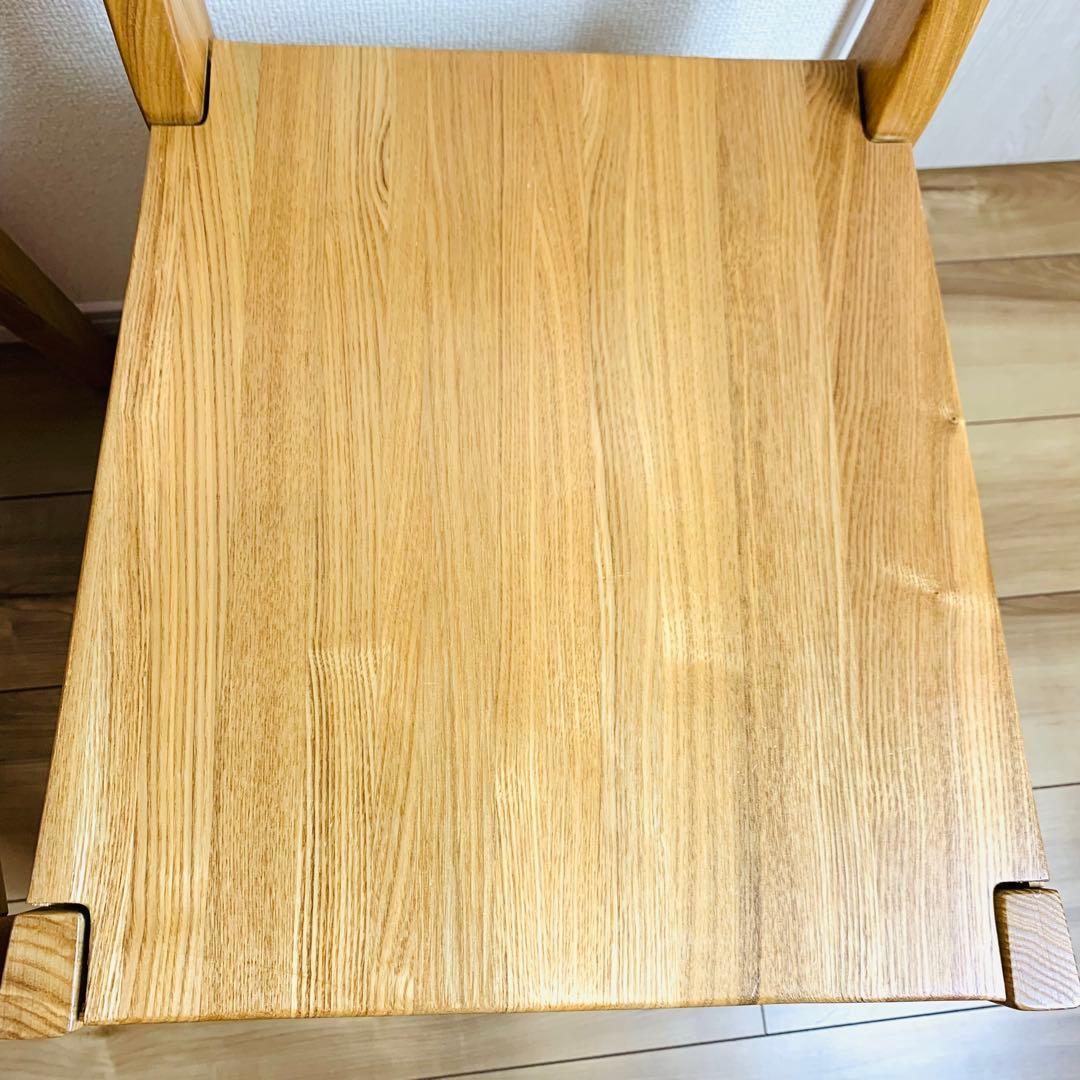 送料込 美品 無印良品 タモ材チェア 2脚セット 廃盤 希少 天然木