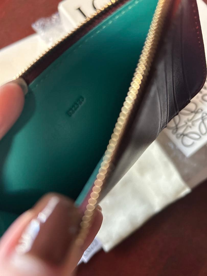 ロエベ　フラグメントケース　ノットカードホルダー　バーガンディ