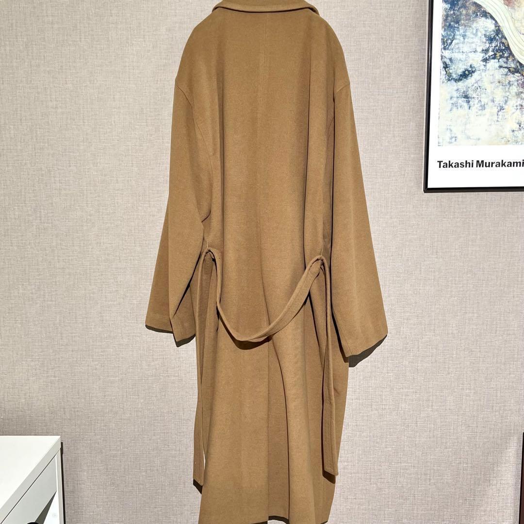 美品 ヴィンテージ スペイン製 ウールアンゴラ ダブル コート ベージュ 古着