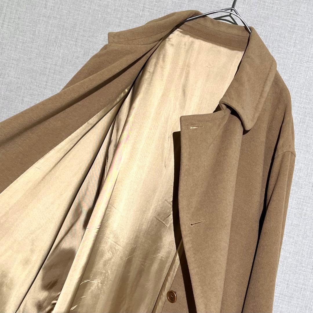 美品 ヴィンテージ スペイン製 ウールアンゴラ ダブル コート ベージュ 古着