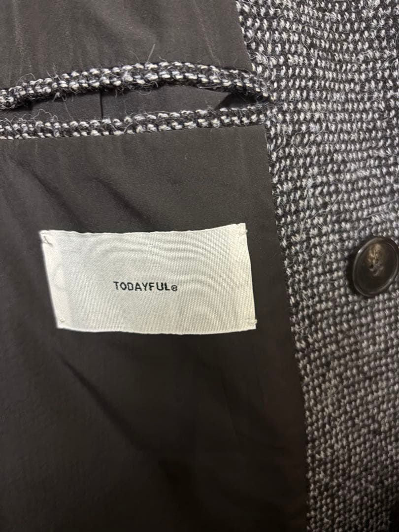 ブラウン系 ウール混紡 ロングコート